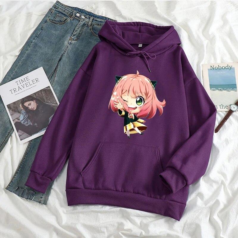 Anime Shirt Spy X Familie Kapuzenfleece Kawaii Harajuku Unisexga Herbst Winter Frauen Unisex Mode Warm halten Hoodie Sportswear