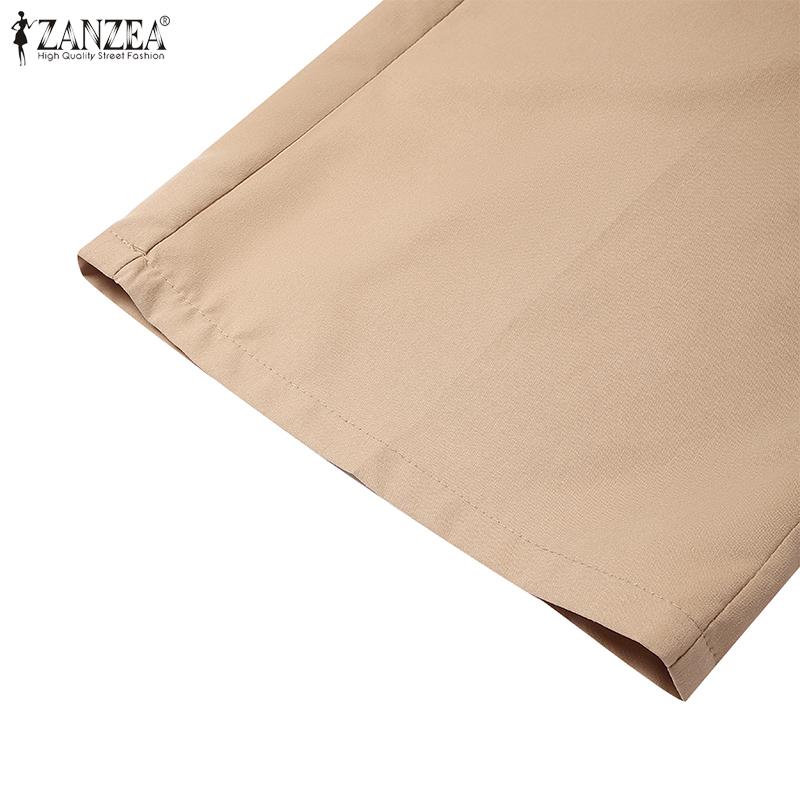 ZANZEA Salopete Casual de Vară cu Mânecă Scurtă și Picior Larg pentru Femei