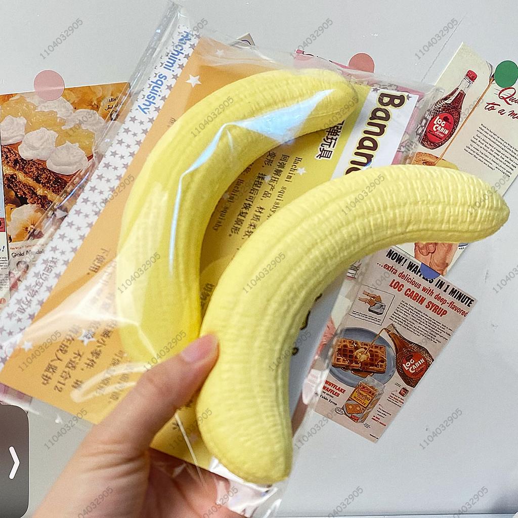 Bananenfleisch Squishy Spielzeug Langsam Aufgehend Gelbe Banane Langsames Zurückfedern Quetschspielzeug Anti-Stress-Entlastungsball Handentspannungsspielzeug Geschenk