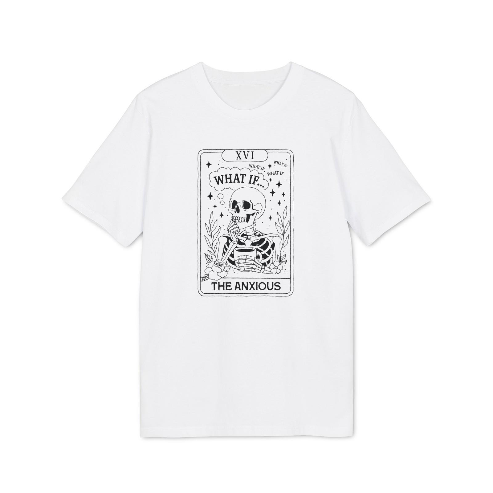 Skeleton Tarot Card T-shirt | The Anxious | Witchy Gothic Tarot | Occult Retro S разноцветный