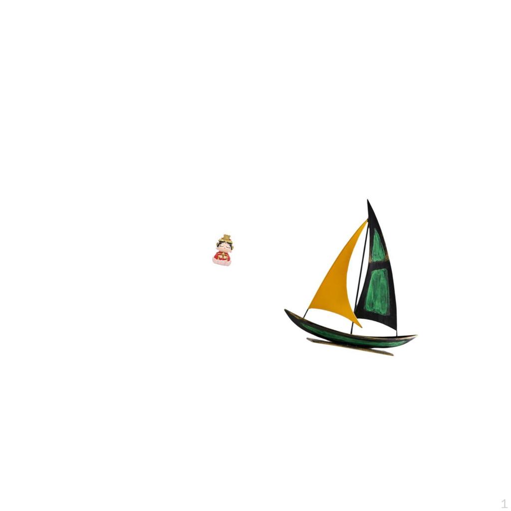 Resin Iron Figurine Sailboat Mother Statue Sculpture Tabletop Ornament Feng Shui Decor Collectible