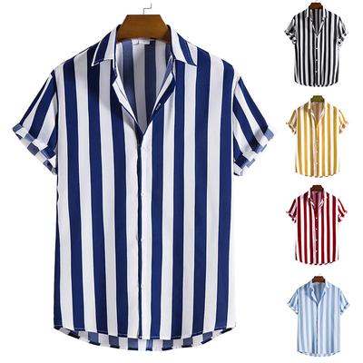 Summer Men's Striped Short-sleeved Shirts Are Casual, Loose, Comfortable and Fashionable. Men's Short-sleeved POLO Shirt