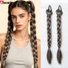 Synthetic Braided Ponytail Hair Extension with Rubber Band Natural Hair Pieces Braids Wig for Women Daily Wear Hair Accessories