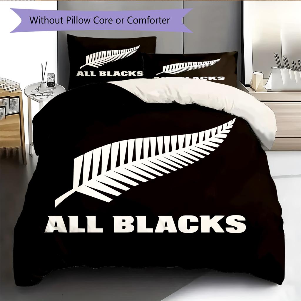 Ropa de cama con patrón de Rugby de los All Blacks Decoración del hogar Regalo de Cumpleaños (1 * funda nórdica + 2 * fundas de almohada, sin núcleo)