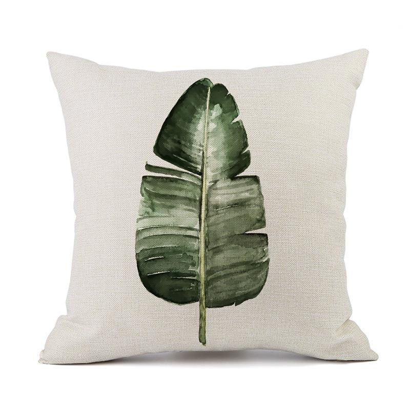 Watercolor Ink Painting Throw Pillow Cover 45X45Cm Minimalist Modern Tropical Plants Cushion Cover For Bed Couch Sofa Jaf094