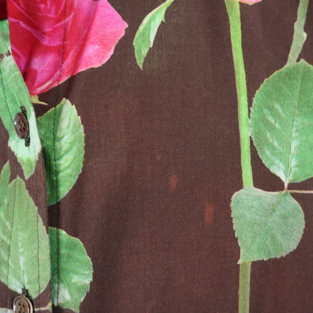 Paul Smith Floral Long Sleeve Shirt 42 Brown Women Used
