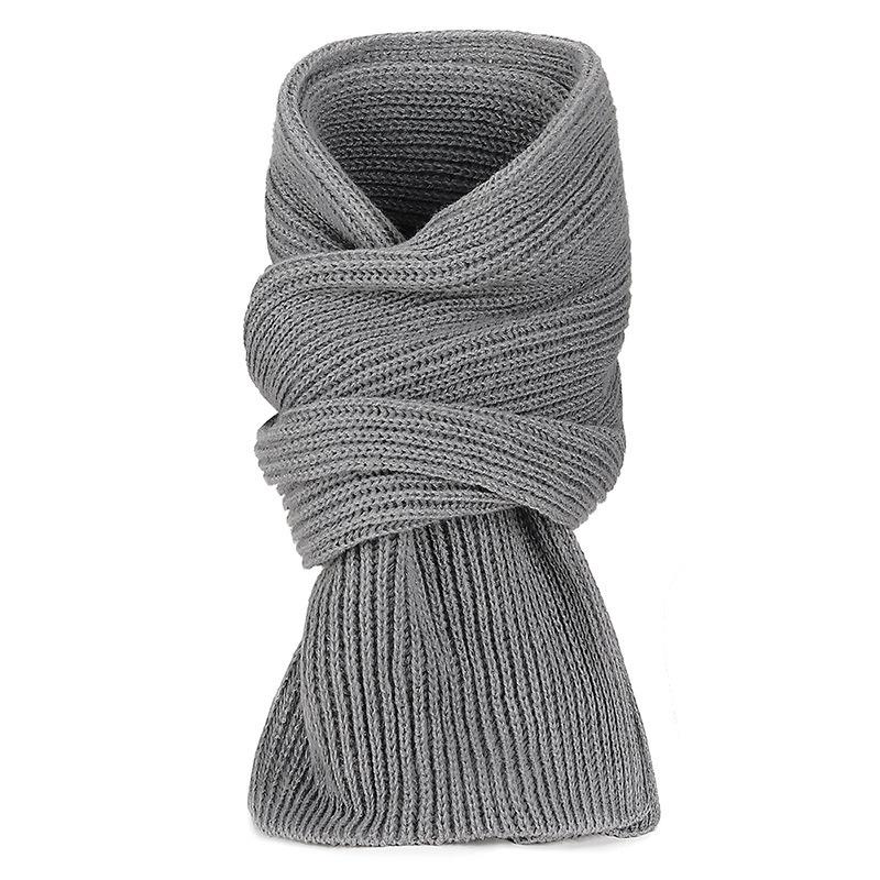 Winter New Solid Color Warm Scarf Couple Men's and Women's High-end Knitted Wool Scarf Small Scarf