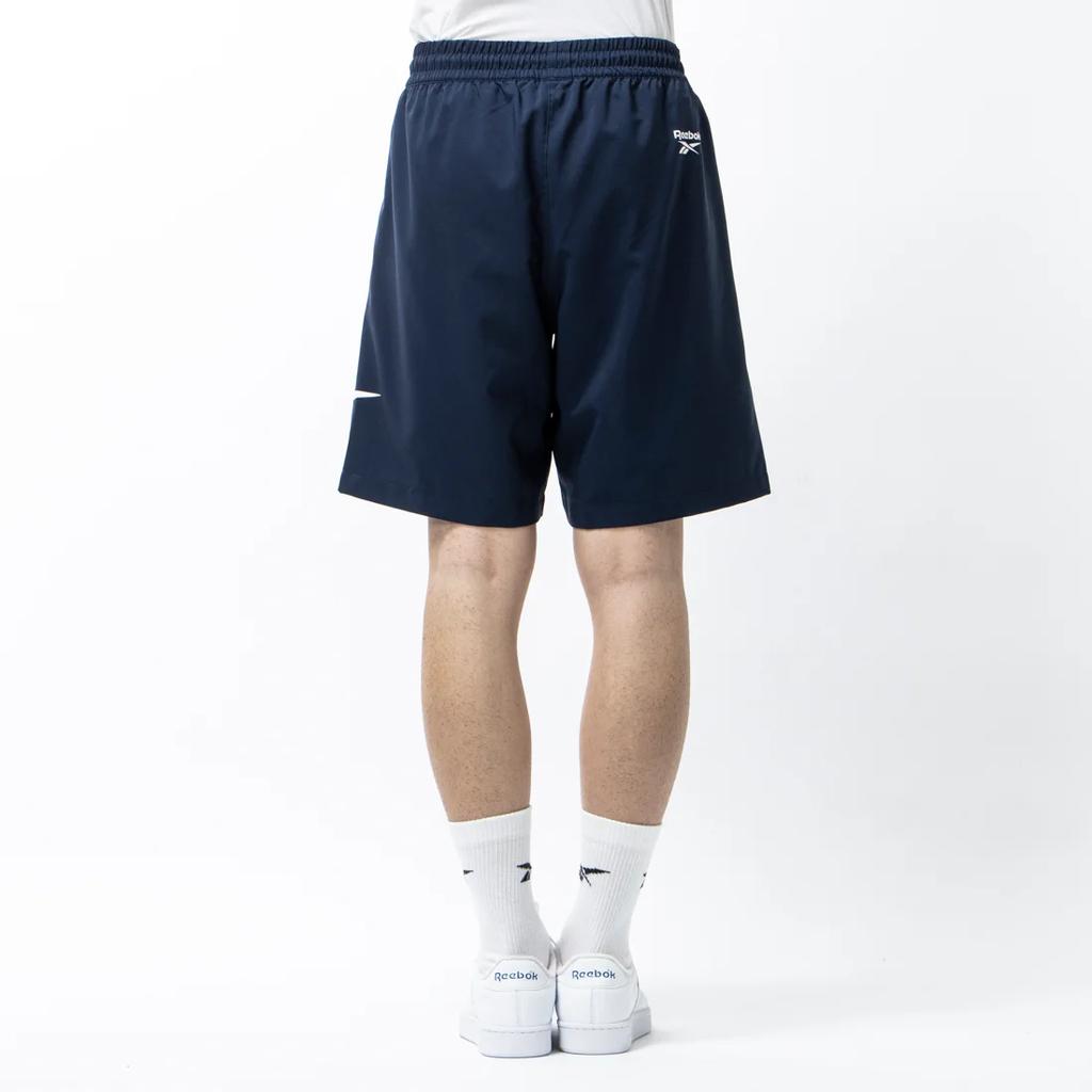 Reebok Solid Color Logo Mid Waist Straight Leg Casual Shorts Men Shorts Blue GV5516