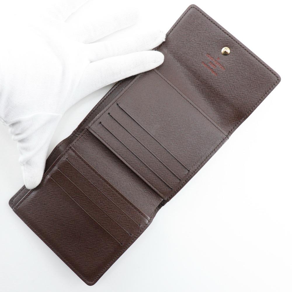 LOUIS VUITTON Porte BilletsCartes Crdit Bi-Fold Wallet N61652 Double Sided Brown Damier canvas unisex Used