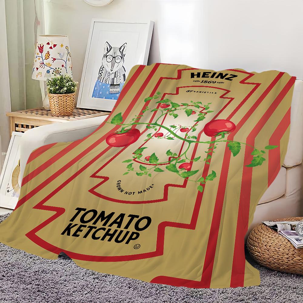 Tomato Red Blanket For Soft Throw Blanket H-Heinz-ES for Picnic Bed Sofa Funny Home Bedroom Cozy Warm Comfortable
