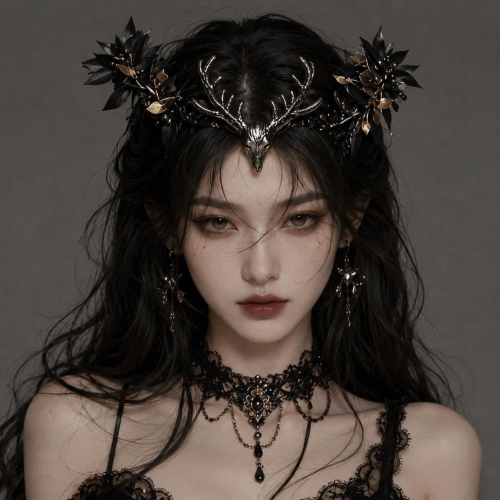 Vintage Style Floral Wreath Headband Artificial Floral Fairy Headpiece Elf Tiara Crown Halloween