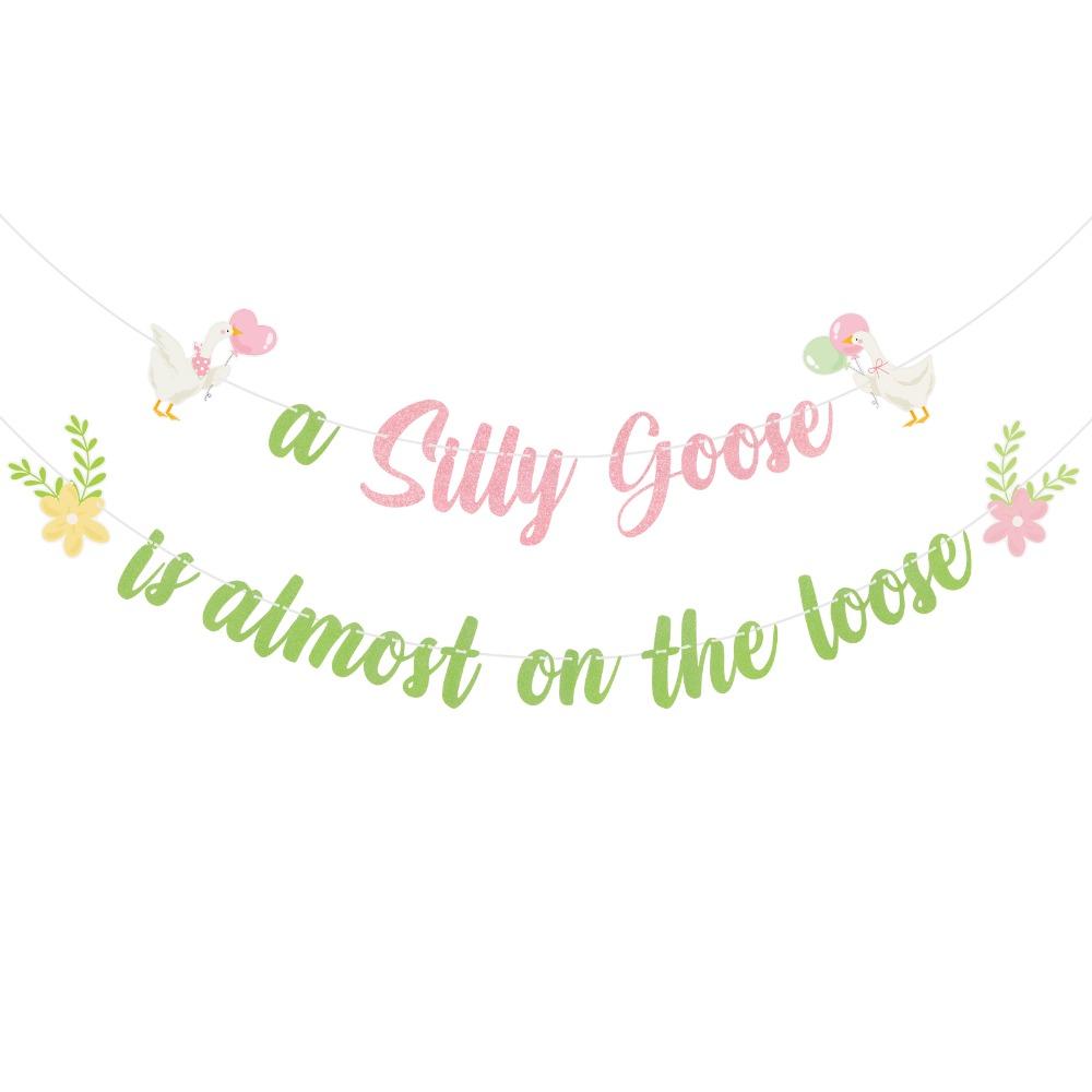 Floral Design Silly Goose Baby Shower Decorations  for Baby Shower Gender Reveal Party