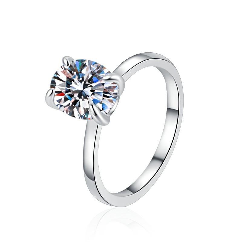 D Farbe Moissanit 2ct ovaler Moissanit Ring S925 Sterling Silber Ring Verlobungsring Ehering Geschenk für Freundin