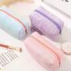 Süße Make-up-Tasche aus Fell für Damen mit Reißverschluss, große, einfarbige Kosmetiktasche, Reise-Make-up-Kulturtasche, Waschtasche, Plüsch-Stiftetasche