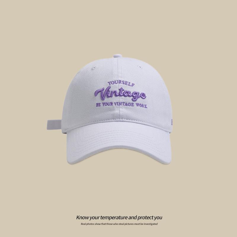 Spring and Summer Three-dimensional Embroidery Showing the Face Small Baseball Cap Women's Deep Top Big Head Circumference Versatile Cap Letter Hat Ti