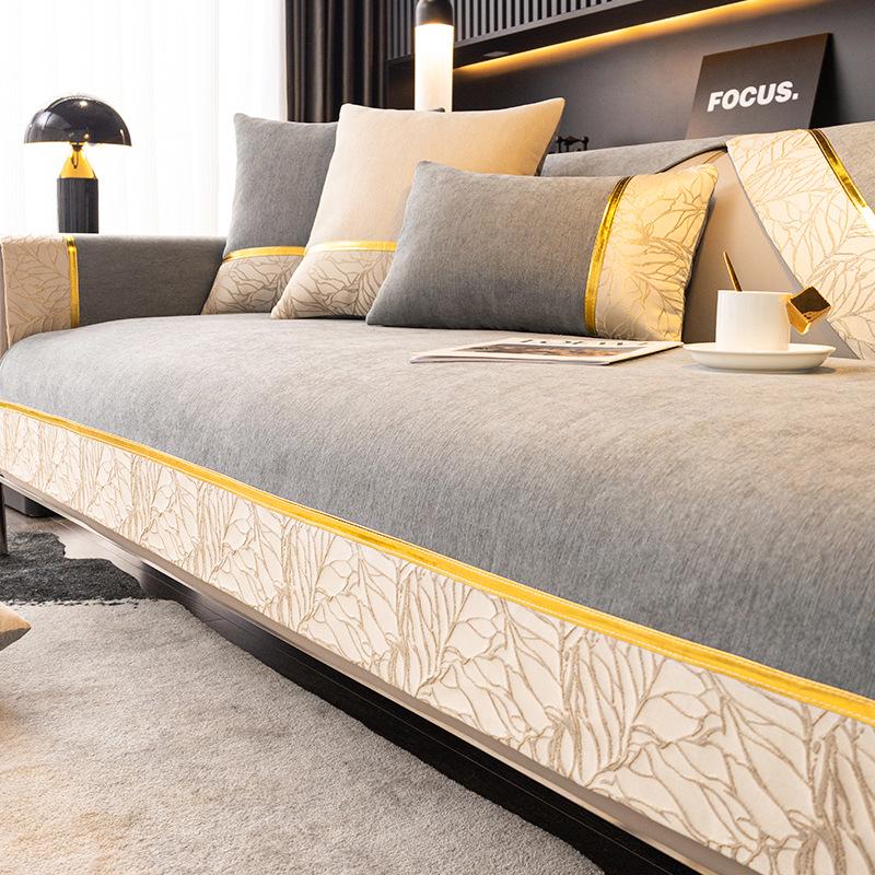 

Подушка для дивана из синели, комплект подушек для дивана, полотенце для спинки, универсальная подушка для дивана на четыре сезона, современный нескользящий чехол для дивана 70x70cm 1pcs