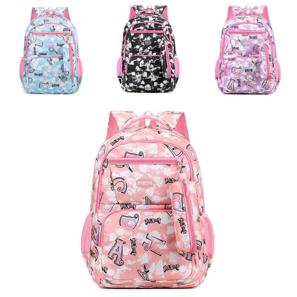 Child Patterned Alphabet Schoolbag Anti Splashing Water Wear Backpack Resistant