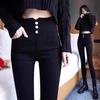 High-Waisted Black Base Layer Pants for Women - Plus Size, Thickened, Elastic, Perfect for Spring & Autumn, Ideal with Boots.