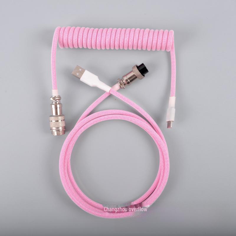 Detachable Mechanical Gaming Keyboard Cable with Aviation Plug and Spring Design