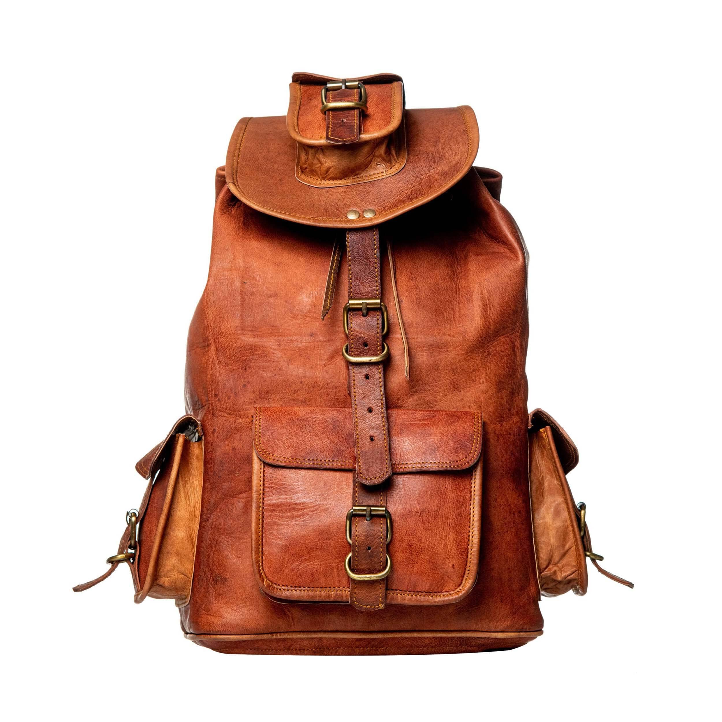 MaheTri The Alvarado Tanned Backpack Genuine Leather Bag For Everyday Use 18 Inch дубильная кора