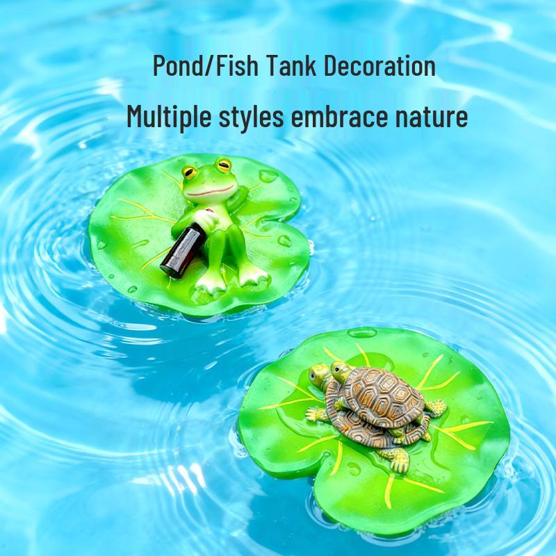 Resin Water Lily Leaf Ornaments with Frogs - Courtyard Decor, Custom Small Batch Orders