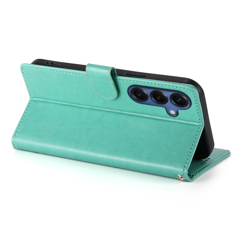 For Samsung Galaxy S26+ Wallet Case Butterfly Floral Imprint PU Leather Phone Cover with Wrist Strap