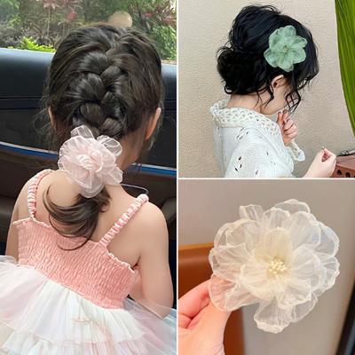Hairpin Glitter Mesh Yarn Multi-Layered Flowers Decor Hair Clip Fairy Princess Style Hair Accessories