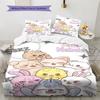 Custom Name Kawaii Animal Friends Bedding,Quilt Set Quilt Cover Pillowcase Home Birthday Gift (1 * Duvet Cover + 2 * Pillowcase, Without Core)