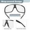 Sports Sunglasses for Polarized for Black [uxcell] Men, Lenses, Cycling, Hiking, Driving, Fishing, Running, Frame, Clear/Gray