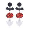 European & American Halloween Pumpkin Bat Ice Cream Stud Earrings