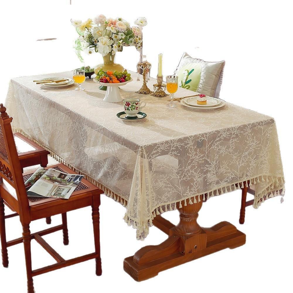 French Atmosphere Rectangle Coffee Table Cover Tablecloth Factory Direct Retail Home Furnishing Fabric Plant Totem