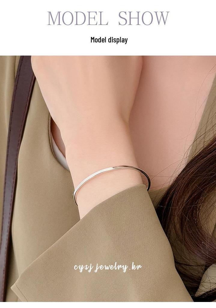 Cui Yan S925 Sterling Silver Open Round Bead Bracelet Ring for Women - Korean Style, High-End, Versatile Jewelry