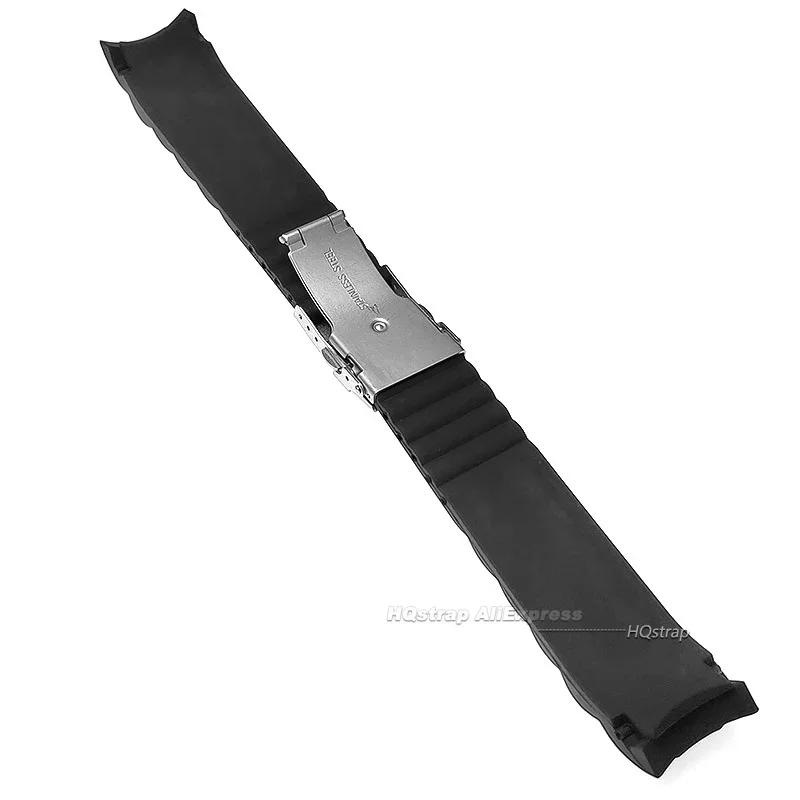 Gebogenes Uhrenarmband für Seiko Wasserdichtes Silikon-Armband für Rolex Gummiarmband Universelle Ersatzarmbänder Zubehör