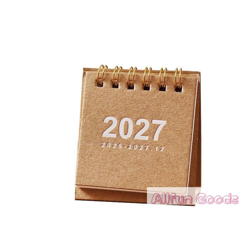 [TG835]2027 Mini Simple Calendar Small Desk Calendar Creative Coil Calendar Planner Desktop Decoration Office Stationery