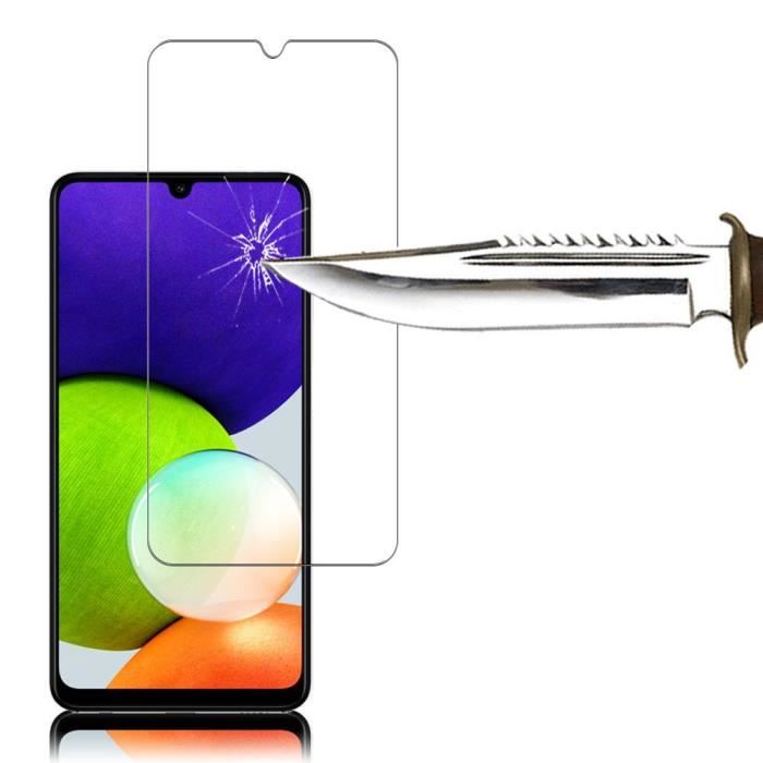 Film de protection - VCOMP - Pack de 3 - Verre Trempé - Pour Samsung Galaxy A22 4G - Facile à installer