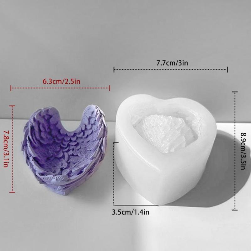 DIY Silicone Mold for Crafting Resin Mold for DIY Crafts Stunning Resin Heart Angel Wing Shaped Decoration Making Mould