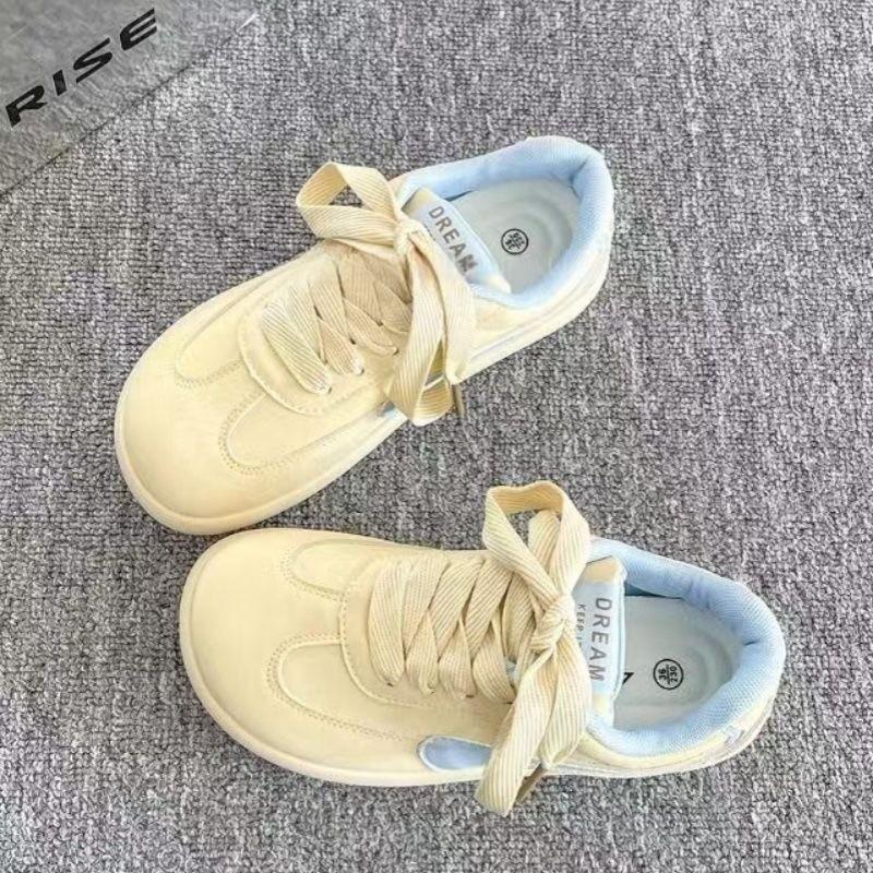 Mango Head Retro Platform Moral Training Shoes Women's 2025 New Spring and Autumn Versatile Shoes Platform Student Sports White Shoes