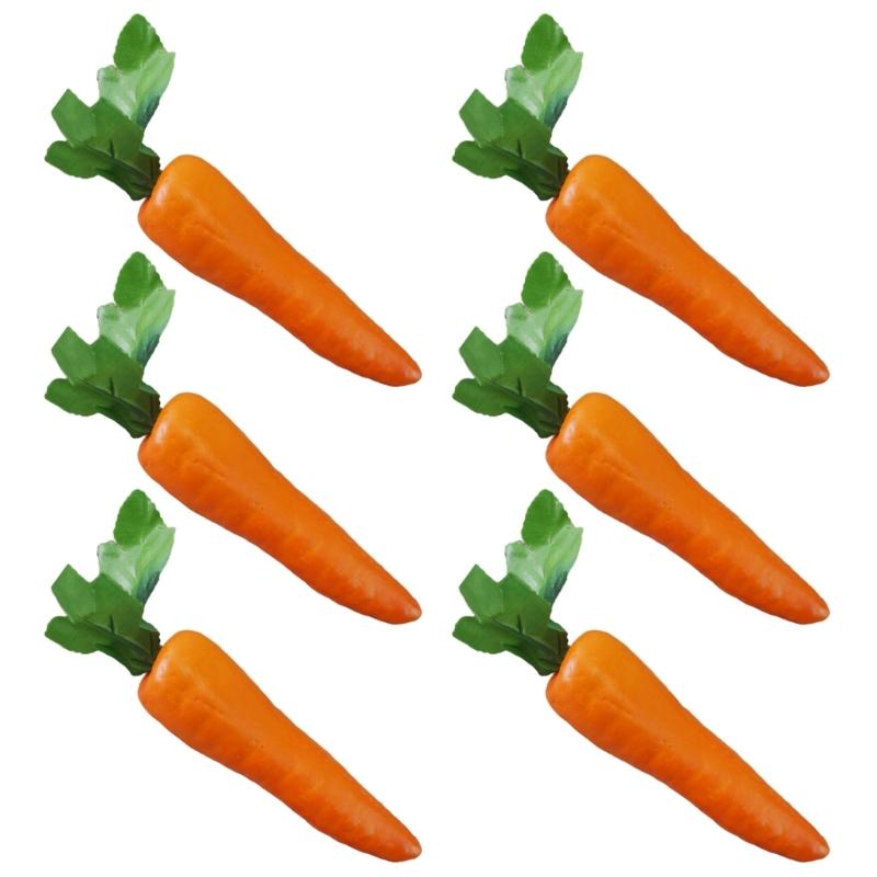 

6Pcs Artificial Carrots Mini Carrot Fake Vegetable Dollhouse Display Simulations Crafts for Dollhouse 21.5CM 1