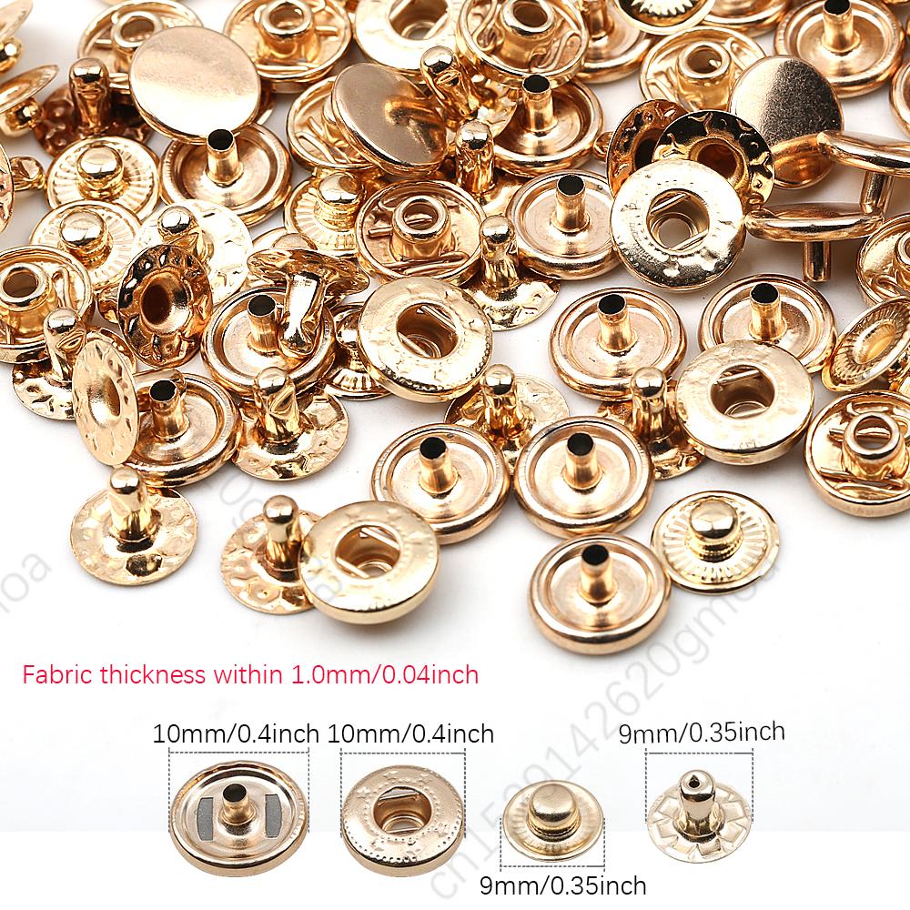 20Sets/Pack 10-15Mm Metal Snap Buttons Sewing Accessories Botones Snaps Button For Clothing Bags Leather Pressure Snap Fasteners