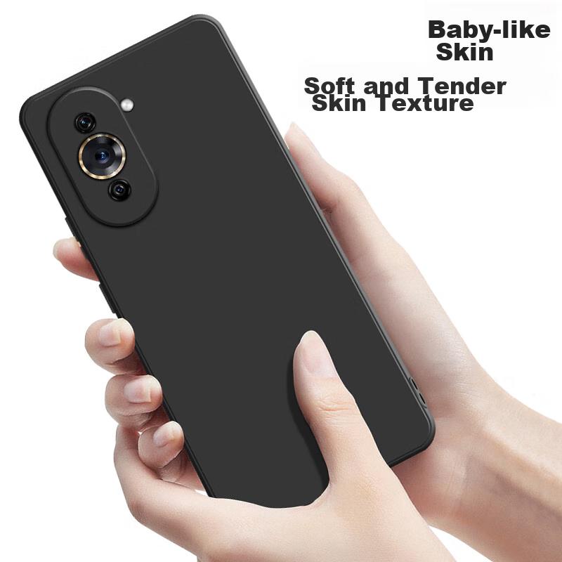 HotFire Phone Case for Huawei Nova 10, Hi Nova 10 Protective Cover, Shockproof Silicone Upgraded Lens Full Protection, Frosted - Midnight Black