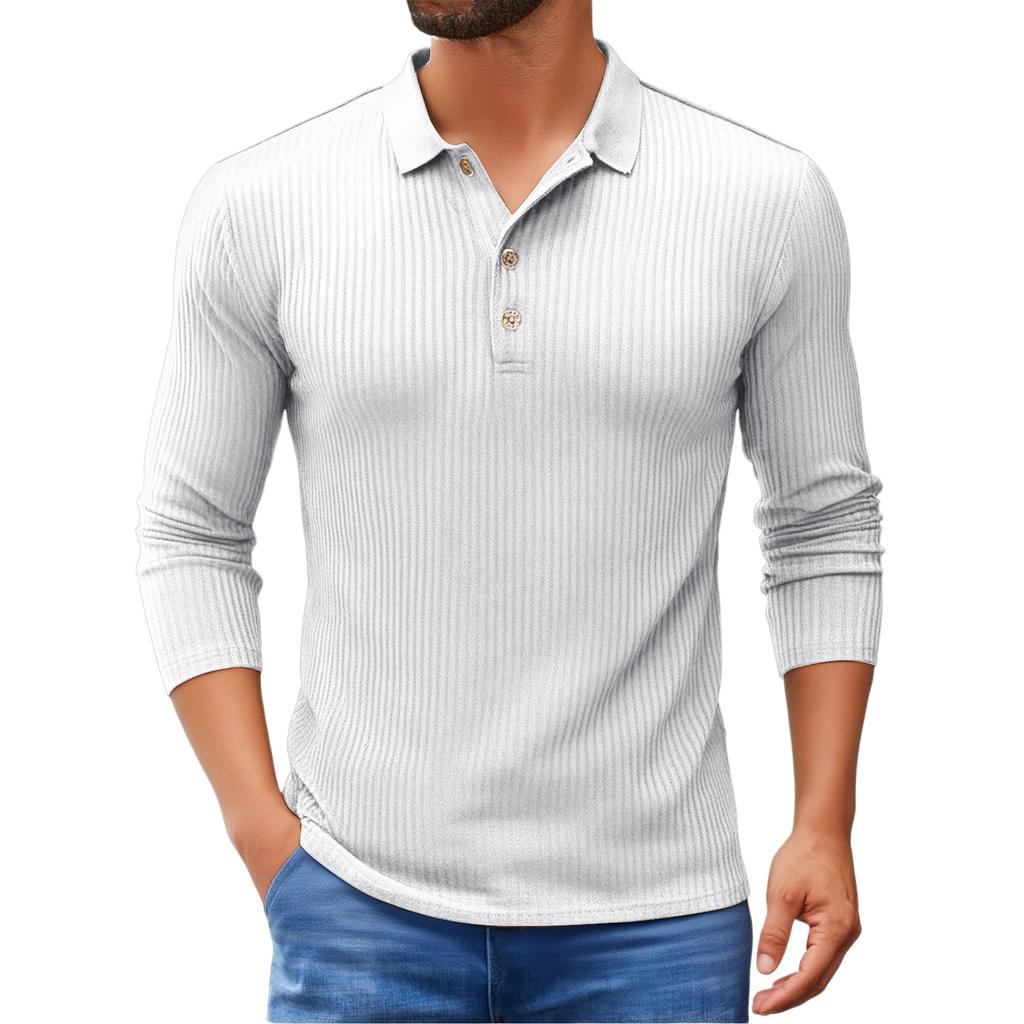 Men's Casual Solid-Color Slim-Fit  Long-Sleeve Base Layer Top