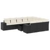11 piece Garden Sofa Set with Cushions Black Poly Rattan