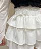 WEGO PHILLY Side Ribbon Tiered Mini Korean Size White Skirt, Spring/Summer Outfit, Girly, Casual, Cute, Style, Gift, Present, Spring, Summer, Autumn,