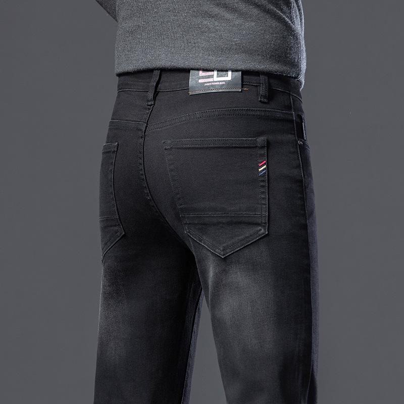 2025 Spring High-End Men's Slim Fit Stretch Jeans - Straight, Casual Business Trousers