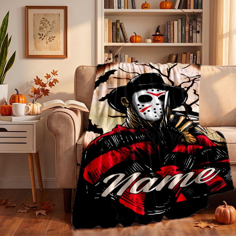 Freddy Krueger Custom Flannel Blankets Soft Warm Cozy Throws for Home Decor Holiday Gifts