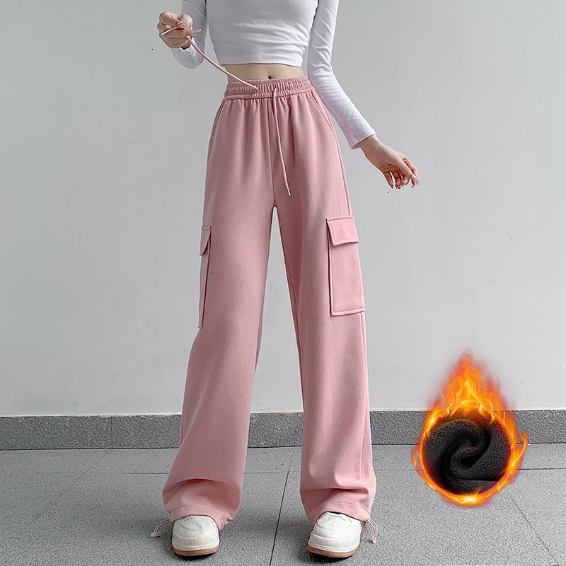 Dámské zeštíhlující overaly s vysokým pasem v americkém stylu, ležérní kalhoty s rovnými širokými nohavicemi, nový styl.