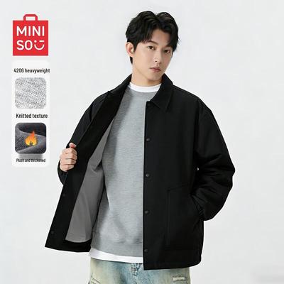 Men's Winter Fleece-Lined Lapel Jacket