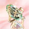 Gorgeous Gold Color Inlaid Green CZ Women's Ring Carving Branch Dragonfly Daily Wear Party Jewelry