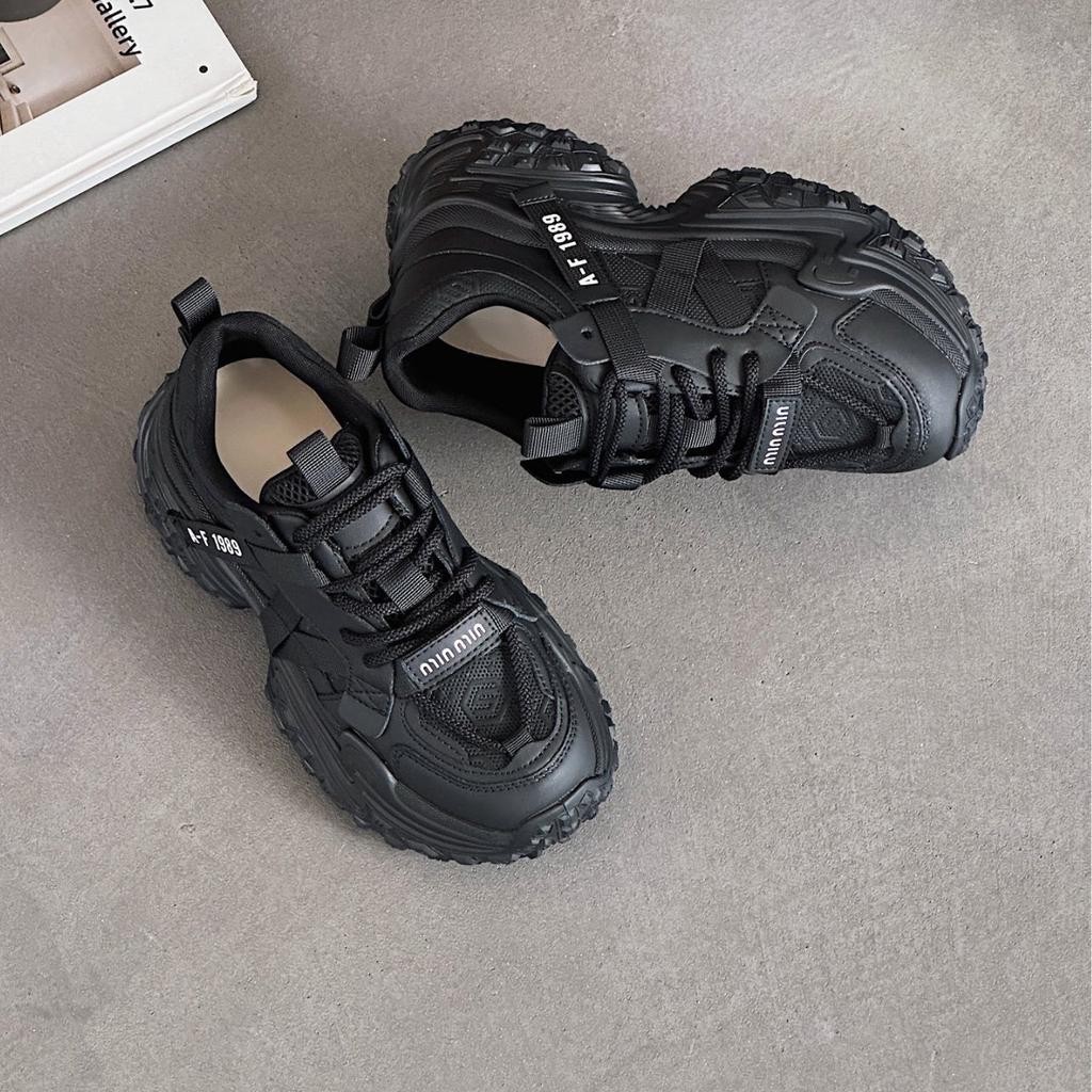 Fashion Casual Style Sports Women's Shoes 2025 New Lightweight and Versatile Autumn Leather Small Platform Dad Shoes