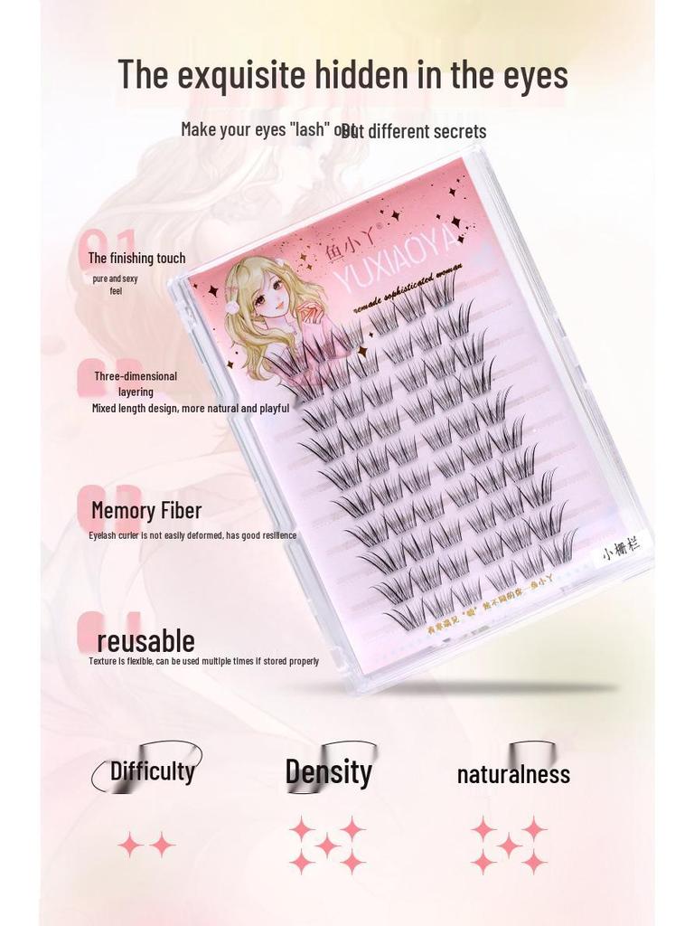 Fox-Style Angled False Eyelashes: Small, Sectioned Upper Lashes for Light Features, Yu Xiao Ya, 3-Step Camera Ready